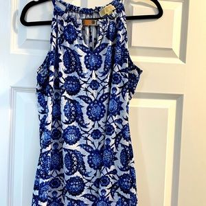 Michael Kors blue patterned blouse